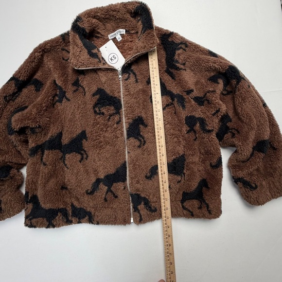 Knapp Studio Jackets & Blazers - Knapp Studio Horse Print Fleece Jacket Brown Black Full Zip Sherpa NWT Large